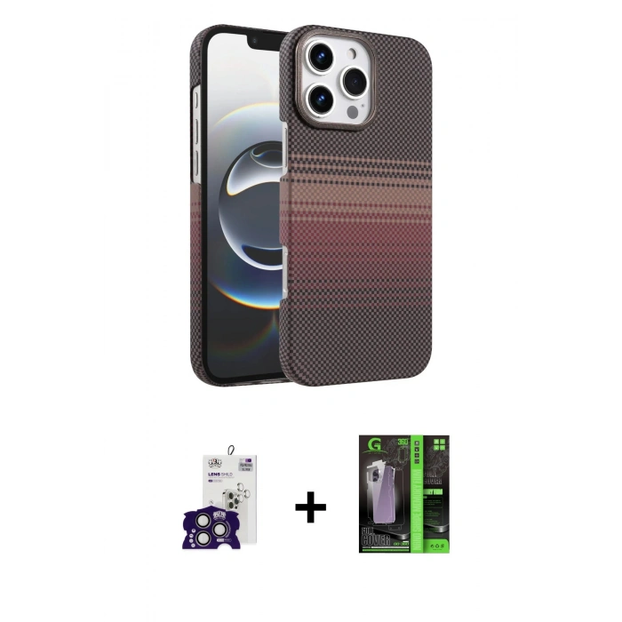 MARSİLYAN™- iPhone 16 Pro Max Kılıf Doruk Serisi - Şeffaf 360 Full Body Arka Koruyucu + Bilvis Titan Kamera Lens - TMGI