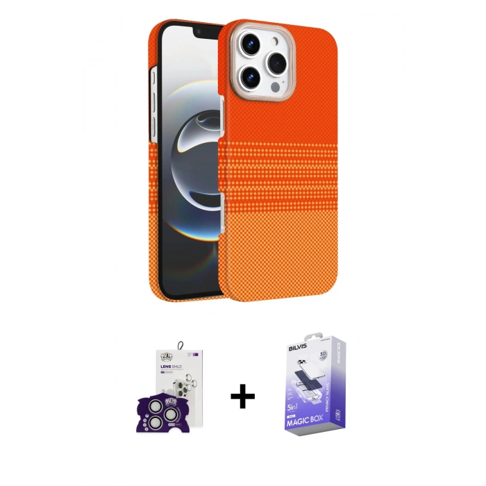 MARSİLYAN™- iPhone 16 Pro Max Kılıf Doruk Serisi - Siyah Bilvis 5in1 5D Magic Hayalet Cam Ekran Koruyucu + Bilvis Titan Kamera Lens - GS