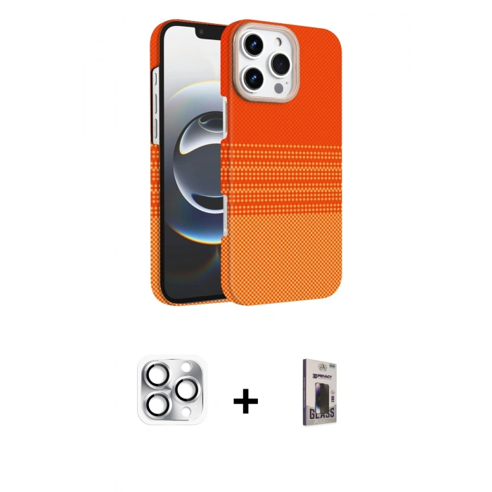 MARSİLYAN™- iPhone 16 Pro Max Kılıf Doruk Serisi - Siyah Bilvis Hayalet Cam Ekran Koruyucu + Pers Alüminyum Kamera Lens - GS