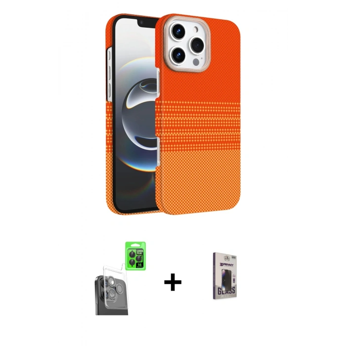 MARSİLYAN™- iPhone 16 Pro Max Kılıf Doruk Serisi - Siyah Bilvis Hayalet Cam Ekran Koruyucu + Raze Metal Kamera Lens - SH