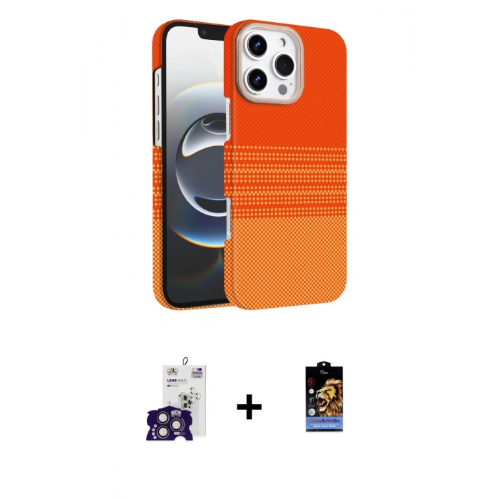 MARSİLYAN™- iPhone 16 Pro Max Kılıf Doruk Serisi - Siyah Buffer Hayalet Cam Ekran Koruyucu + Bilvis Titan Kamera Lens - TMGI