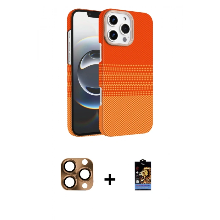 MARSİLYAN™- iPhone 16 Pro Max Kılıf Doruk Serisi - Siyah Buffer Hayalet Cam Ekran Koruyucu + Pers Alüminyum Kamera Lens - CLTM
