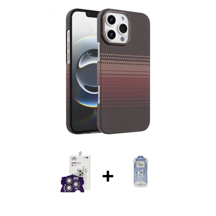 MARSİLYAN™- iPhone 16 Pro Max Kılıf Doruk Serisi - Siyah Joko Magic 5D Cam + Bilvis Titan Kamera Lens - GS