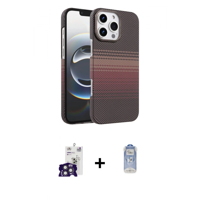 MARSİLYAN™- iPhone 16 Pro Max Kılıf Doruk Serisi - Siyah Joko Magic 5D Cam + Bilvis Titan Kamera Lens - TMGI