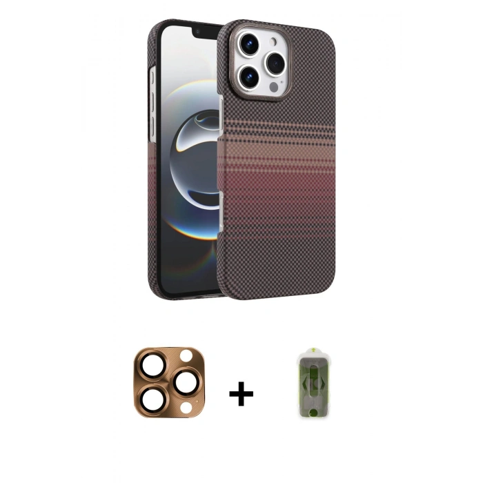 MARSİLYAN™- iPhone 16 Pro Max Kılıf Doruk Serisi - Siyah Joko Magic 5D Hayalet Cam + Pers Alüminyum Kamera Lens - CLTM