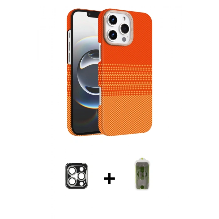 MARSİLYAN™- iPhone 16 Pro Max Kılıf Doruk Serisi - Siyah Joko Magic 5D Hayalet Cam + PVD Metal Kamera Lens - GS