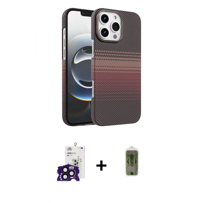 MARSİLYAN™- iPhone 16 Pro Max Kılıf Doruk Serisi - Siyah Joko Magic 5D Hayalet Cam + Bilvis Titan Kamera Lens - SH
