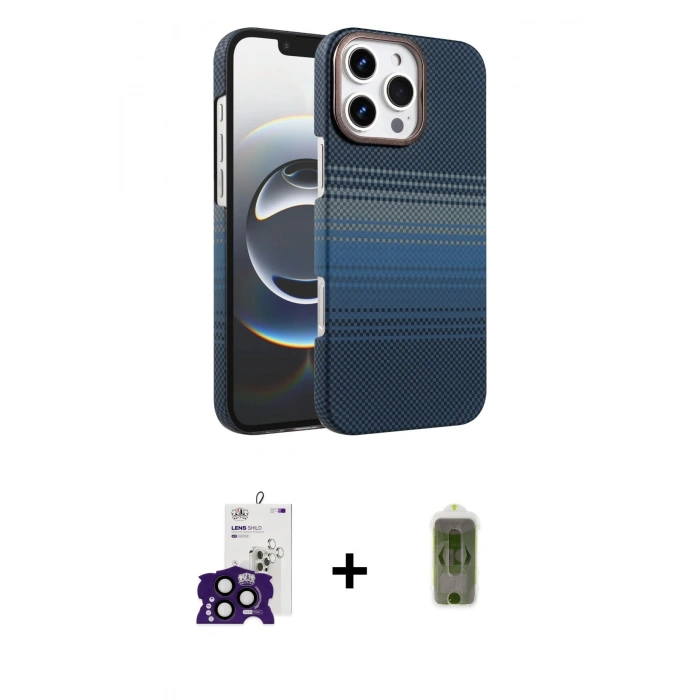 MARSİLYAN™- iPhone 16 Pro Max Kılıf Doruk Serisi - Siyah Joko Magic 5D Hayalet Cam + Bilvis Titan Kamera Lens - SH