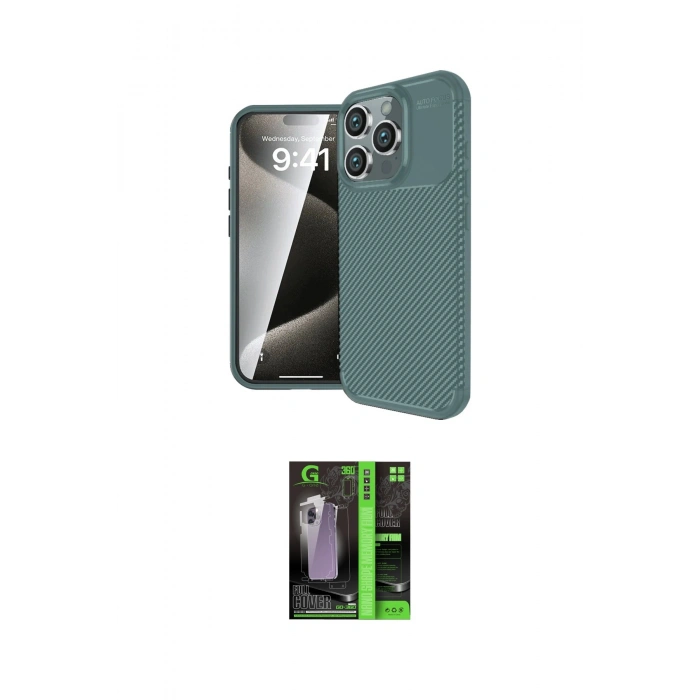 MARSİLYAN™- iPhone 16 Pro Max Kılıf Eksen Form Prime - Şeffaf 360 Full Body Arka Koruyucu