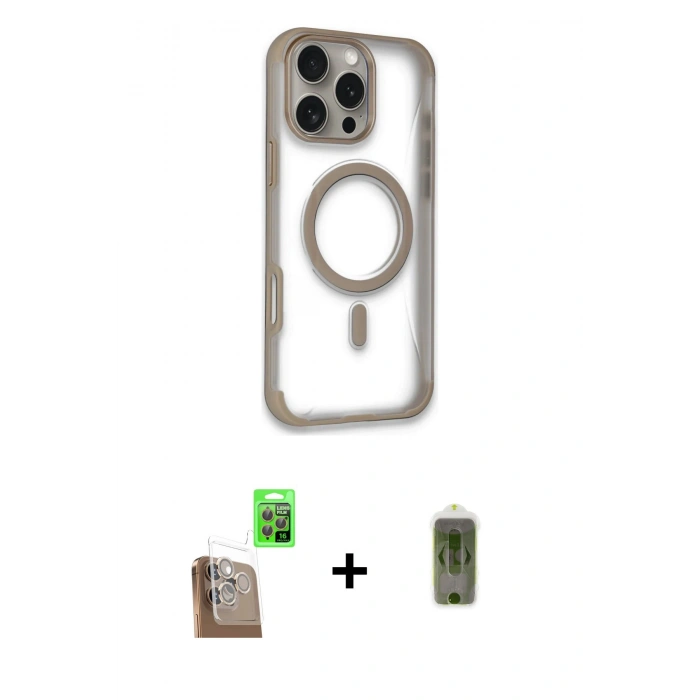 MARSİLYAN™- iPhone 16 Pro Max Kılıf Eksen Klasik Koleksiyonu - Siyah Joko Magic 5D Hayalet Cam + Raze Metal Kamera Lens - CLTM