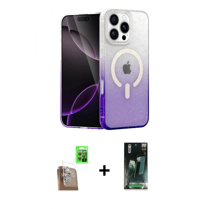 MARSİLYAN™- iPhone 16 Pro Max Kılıf Eksen Minimal Özel Seri - Siyah 360 Mat Full Body Arka Koruyucu + Çöl Titanyum Raze Metal Kamera Lens