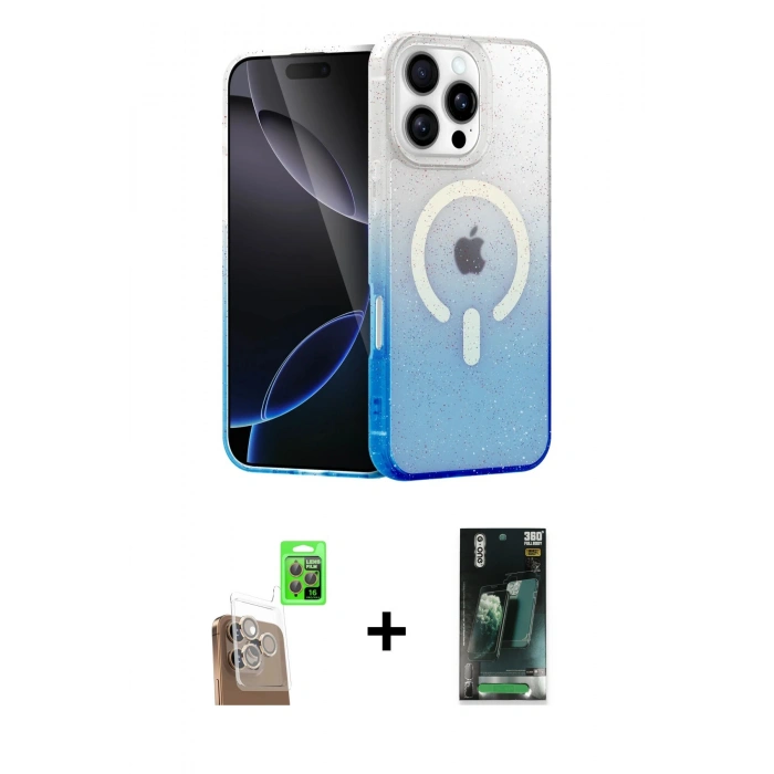 MARSİLYAN™- iPhone 16 Pro Max Kılıf Eksen Minimal Özel Seri - Siyah 360 Mat Full Body Arka Koruyucu + Çöl Titanyum Raze Metal Kamera Lens