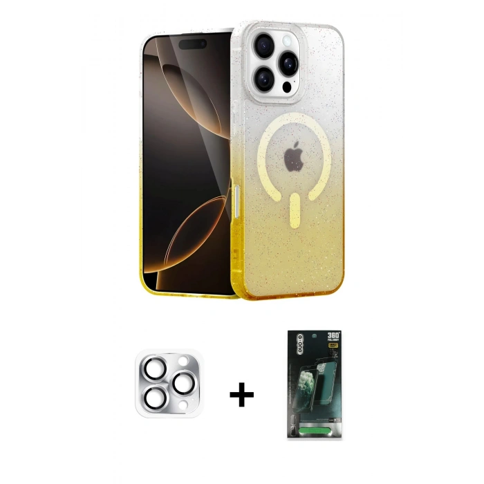 MARSİLYAN™- iPhone 16 Pro Max Kılıf Eksen Minimal Özel Seri - Siyah 360 Mat Full Body Arka Koruyucu + Pers Alüminyum Kamera Lens - GS