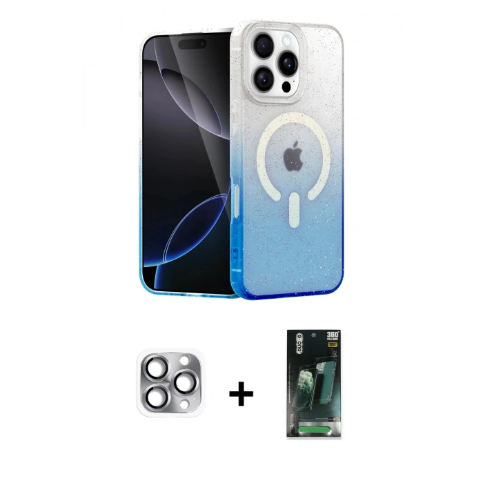 MARSİLYAN™- iPhone 16 Pro Max Kılıf Eksen Minimal Özel Seri - Siyah 360 Mat Full Body Arka Koruyucu + Pers Alüminyum Kamera Lens - GI