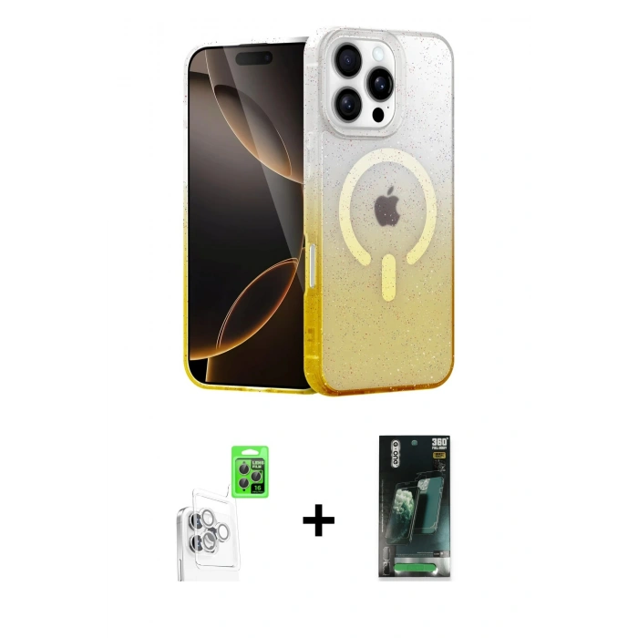 MARSİLYAN™- iPhone 16 Pro Max Kılıf Eksen Minimal Özel Seri - Siyah 360 Mat Full Body Arka Koruyucu + Raze Metal Kamera Lens - BZ