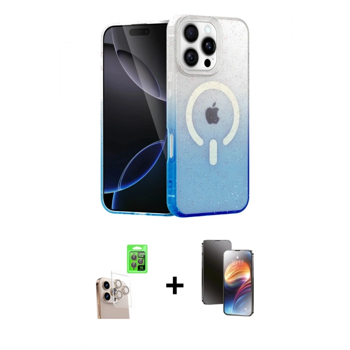 MARSİLYAN™- iPhone 16 Pro Max Kılıf Eksen Minimal Özel Seri - Siyah 3D Antistatik Mat Seramik Nano Ekran Koruyucu + Raze Metal Kamera Lens - NLGY