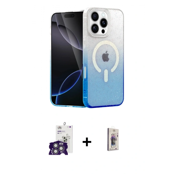 MARSİLYAN™- iPhone 16 Pro Max Kılıf Eksen Minimal Özel Seri - Siyah Bilvis 3D Cam Ekran Koruyucu + Bilvis Titan Kamera Lens - GS