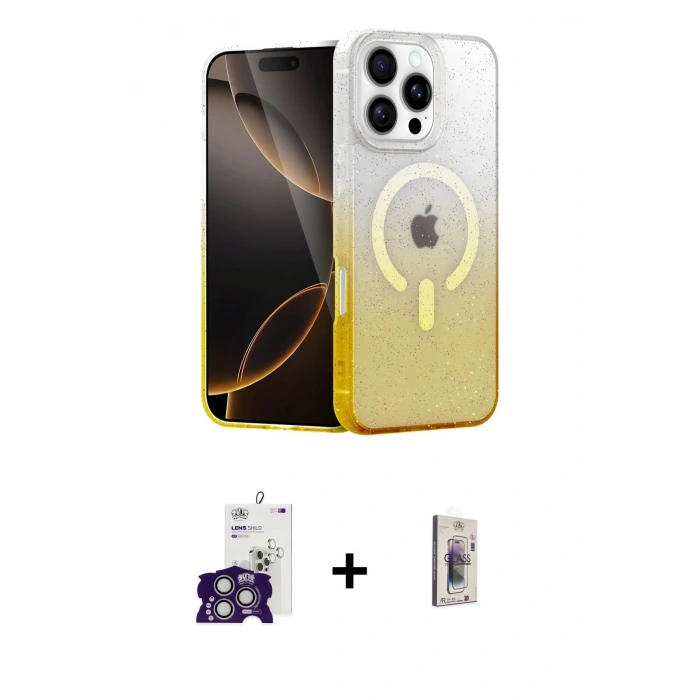 MARSİLYAN™- iPhone 16 Pro Max Kılıf Eksen Minimal Özel Seri - Siyah Bilvis 3D Cam Ekran Koruyucu + Bilvis Titan Kamera Lens - GS