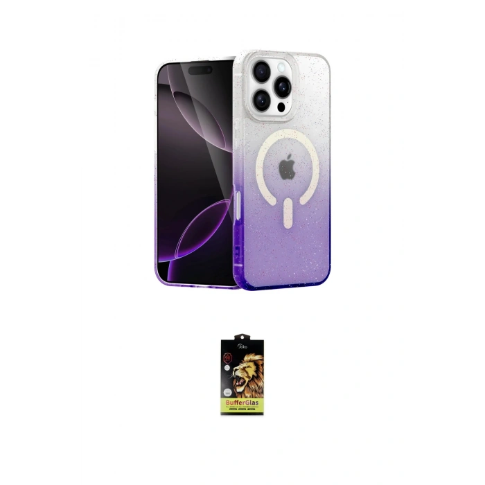 MARSİLYAN™- iPhone 16 Pro Max Kılıf Eksen Minimal Özel Seri - Siyah Buffer Cam Ekran Koruyucu