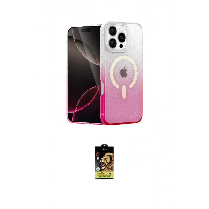 MARSİLYAN™- iPhone 16 Pro Max Kılıf Eksen Minimal Özel Seri - Siyah Buffer Cam Ekran Koruyucu