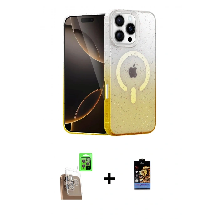 MARSİLYAN™- iPhone 16 Pro Max Kılıf Eksen Minimal Özel Seri - Siyah Buffer Hayalet Cam Ekran Koruyucu + Raze Metal Kamera Lens - CLTM