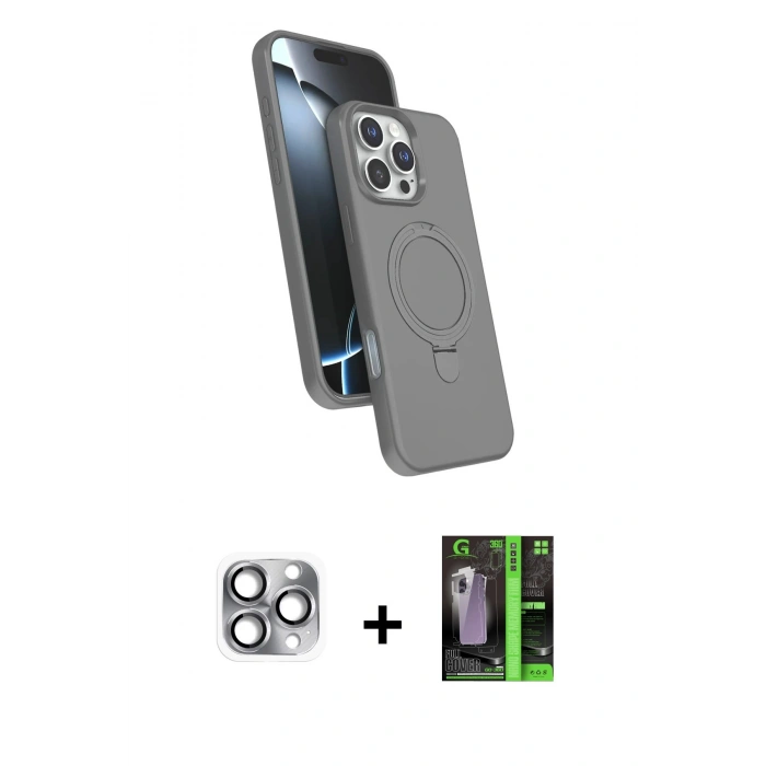 MARSİLYAN™- iPhone 16 Pro Max Kılıf İz Işık Koleksiyonu - Şeffaf 360 Full Body Arka Koruyucu + Pers Alüminyum Kamera Lens - GI