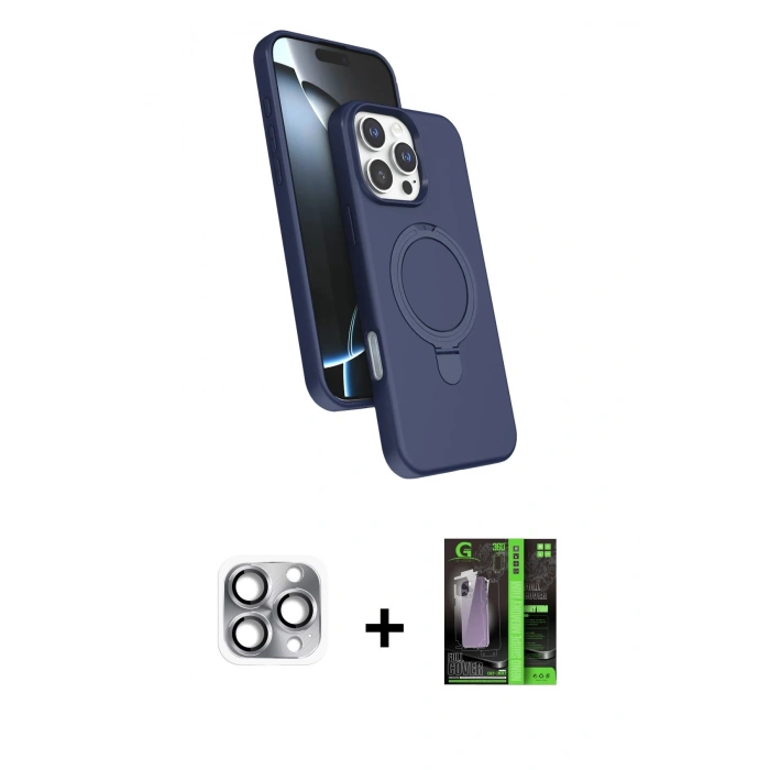 MARSİLYAN™- iPhone 16 Pro Max Kılıf İz Işık Koleksiyonu - Şeffaf 360 Full Body Arka Koruyucu + Pers Alüminyum Kamera Lens - GI