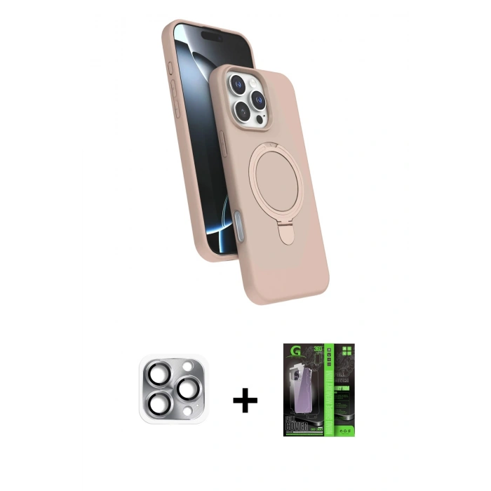 MARSİLYAN™- iPhone 16 Pro Max Kılıf İz Işık Koleksiyonu - Şeffaf 360 Full Body Arka Koruyucu + Pers Alüminyum Kamera Lens - GI