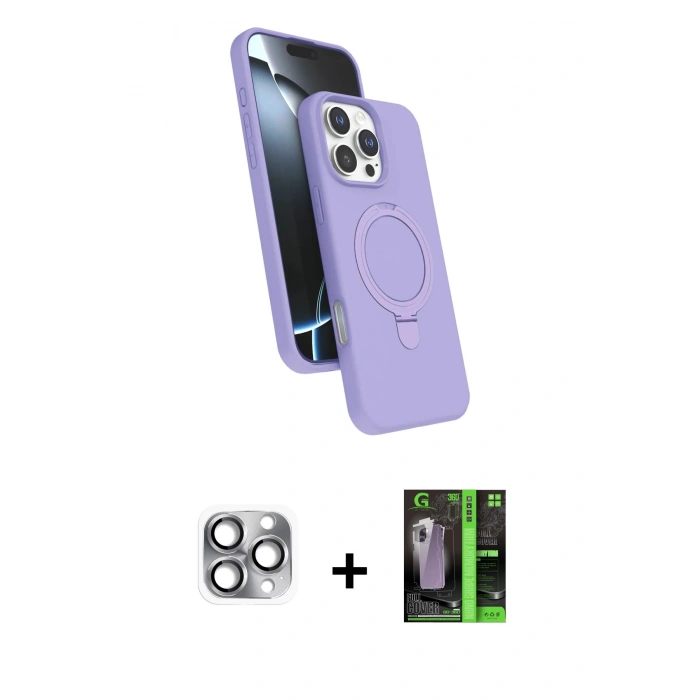 MARSİLYAN™- iPhone 16 Pro Max Kılıf İz Işık Koleksiyonu - Şeffaf 360 Full Body Arka Koruyucu + Pers Alüminyum Kamera Lens - GI
