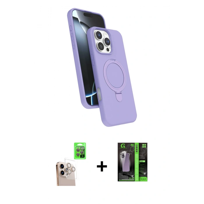 MARSİLYAN™- iPhone 16 Pro Max Kılıf İz Işık Koleksiyonu - Şeffaf 360 Full Body Arka Koruyucu + Raze Metal Kamera Lens - NLGY