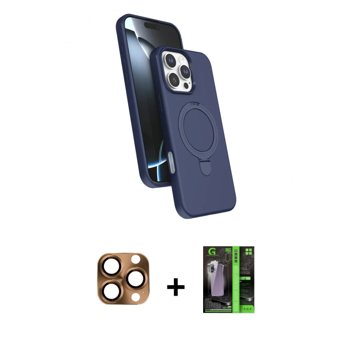 MARSİLYAN™- iPhone 16 Pro Max Kılıf İz Işık Koleksiyonu - Şeffaf 360 Full Body Arka Koruyucu + Pers Alüminyum Kamera Lens - CLTM