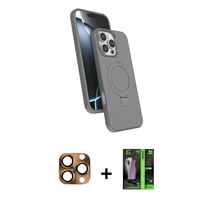 MARSİLYAN™- iPhone 16 Pro Max Kılıf İz Işık Koleksiyonu - Şeffaf 360 Full Body Arka Koruyucu + Pers Alüminyum Kamera Lens - CLTM