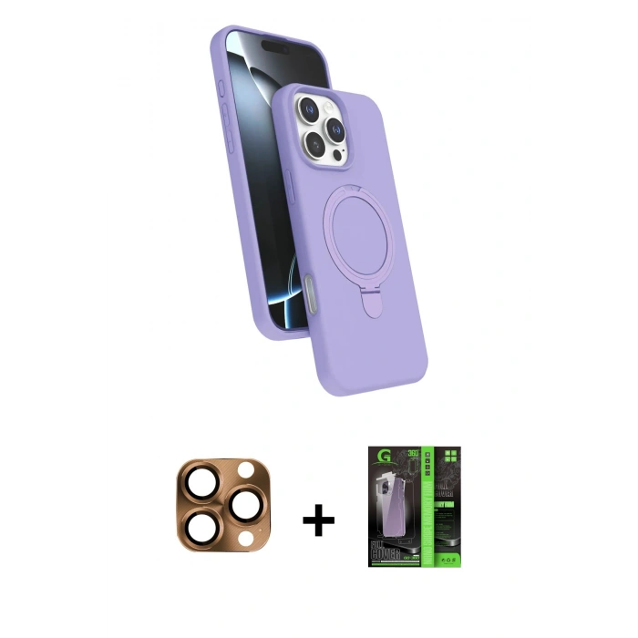 MARSİLYAN™- iPhone 16 Pro Max Kılıf İz Işık Koleksiyonu - Şeffaf 360 Full Body Arka Koruyucu + Pers Alüminyum Kamera Lens - CLTM