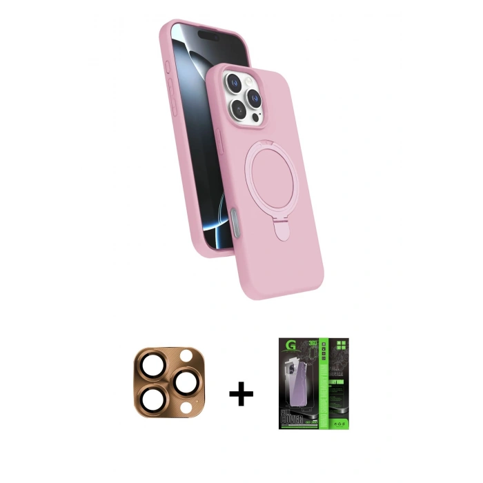 MARSİLYAN™- iPhone 16 Pro Max Kılıf İz Işık Koleksiyonu - Şeffaf 360 Full Body Arka Koruyucu + Pers Alüminyum Kamera Lens - CLTM