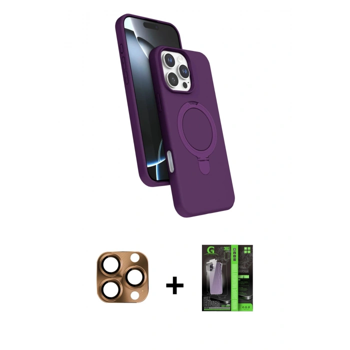 MARSİLYAN™- iPhone 16 Pro Max Kılıf İz Işık Koleksiyonu - Şeffaf 360 Full Body Arka Koruyucu + Pers Alüminyum Kamera Lens - CLTM