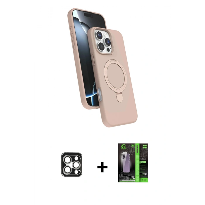 MARSİLYAN™- iPhone 16 Pro Max Kılıf İz Işık Koleksiyonu - Şeffaf 360 Full Body Arka Koruyucu + PVD Metal Kamera Lens - GS