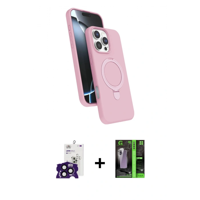 MARSİLYAN™- iPhone 16 Pro Max Kılıf İz Işık Koleksiyonu - Şeffaf 360 Full Body Arka Koruyucu + Bilvis Titan Kamera Lens - SH