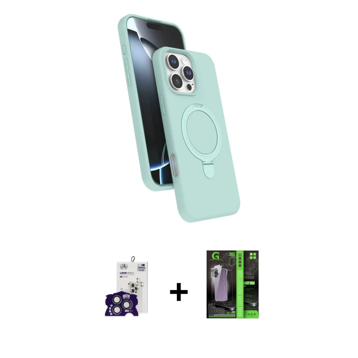 MARSİLYAN™- iPhone 16 Pro Max Kılıf İz Işık Koleksiyonu - Şeffaf 360 Full Body Arka Koruyucu + Bilvis Titan Kamera Lens - TMGI