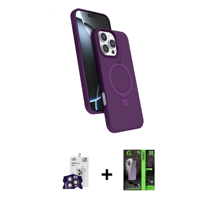 MARSİLYAN™- iPhone 16 Pro Max Kılıf İz Işık Koleksiyonu - Şeffaf 360 Full Body Arka Koruyucu + Bilvis Titan Kamera Lens - TMGI