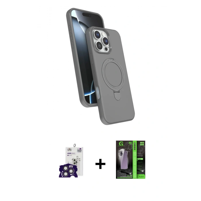 MARSİLYAN™- iPhone 16 Pro Max Kılıf İz Işık Koleksiyonu - Şeffaf 360 Full Body Arka Koruyucu + Bilvis Titan Kamera Lens - TMGI