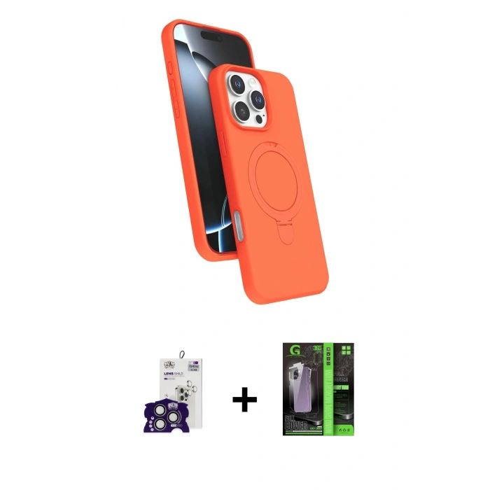 MARSİLYAN™- iPhone 16 Pro Max Kılıf İz Işık Koleksiyonu - Şeffaf 360 Full Body Arka Koruyucu + Bilvis Titan Kamera Lens - TMGI