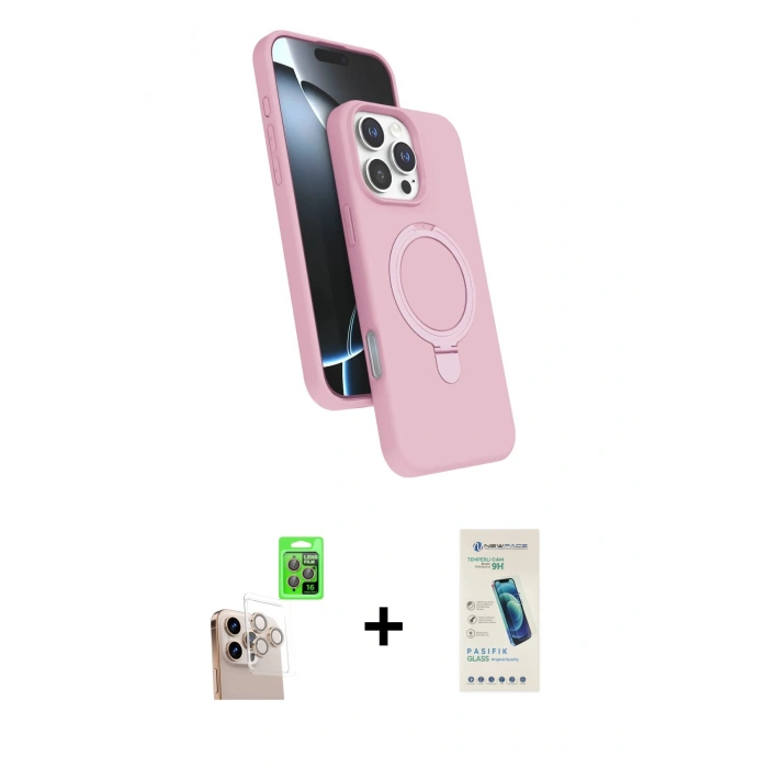 MARSİLYAN™- iPhone 16 Pro Max Kılıf İz Işık Koleksiyonu - Şeffaf Pasifik Cam Ekran Koruyucu + Raze Metal Kamera Lens - NLGY