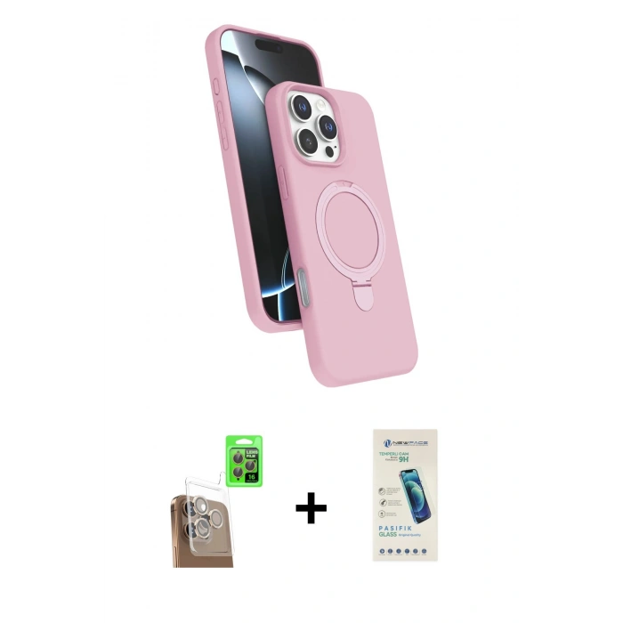 MARSİLYAN™- iPhone 16 Pro Max Kılıf İz Işık Koleksiyonu - Şeffaf Pasifik Cam Ekran Koruyucu + Raze Metal Kamera Lens - CLTM