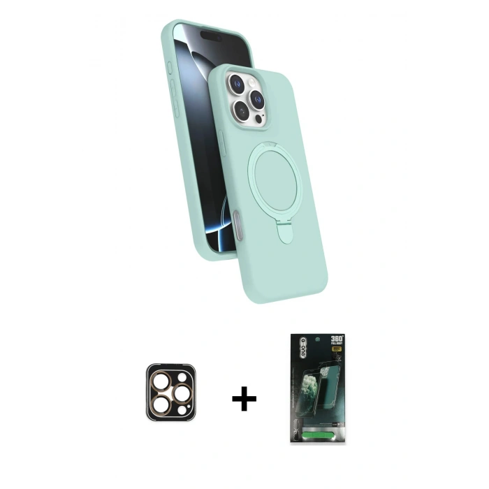 MARSİLYAN™- iPhone 16 Pro Max Kılıf İz Işık Koleksiyonu - Siyah 360 Mat Full Body Arka Koruyucu + PVD Metal Kamera Lens - GD