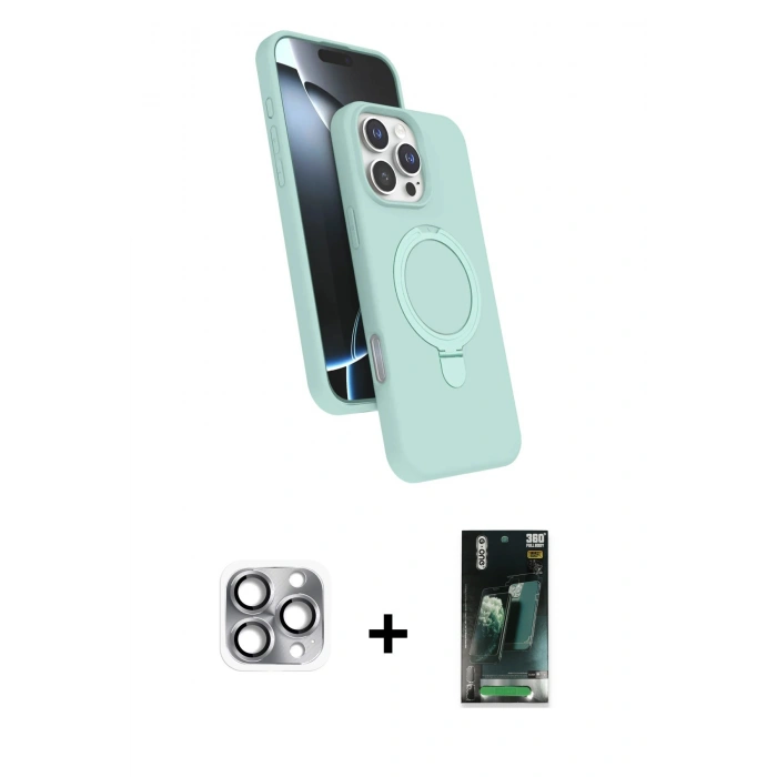MARSİLYAN™- iPhone 16 Pro Max Kılıf İz Işık Koleksiyonu - Siyah 360 Mat Full Body Arka Koruyucu + Pers Alüminyum Kamera Lens - GI