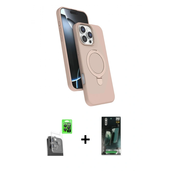 MARSİLYAN™- iPhone 16 Pro Max Kılıf İz Işık Koleksiyonu - Siyah 360 Mat Full Body Arka Koruyucu + Siyah Raze Metal Kamera Lens