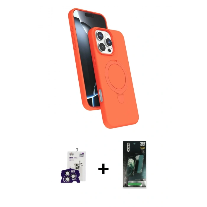 MARSİLYAN™- iPhone 16 Pro Max Kılıf İz Işık Koleksiyonu - Siyah 360 Mat Full Body Arka Koruyucu + Bilvis Titan Kamera Lens - TMGI