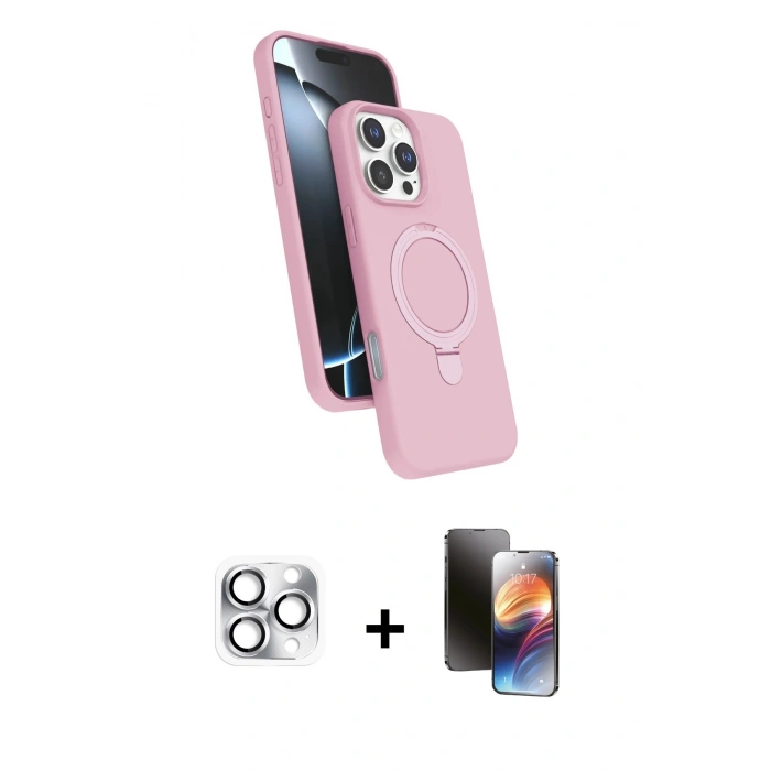 MARSİLYAN™- iPhone 16 Pro Max Kılıf İz Işık Koleksiyonu - Siyah 3D Antistatik Mat Seramik Nano Ekran Koruyucu + Pers Alüminyum Kamera Lens - GS
