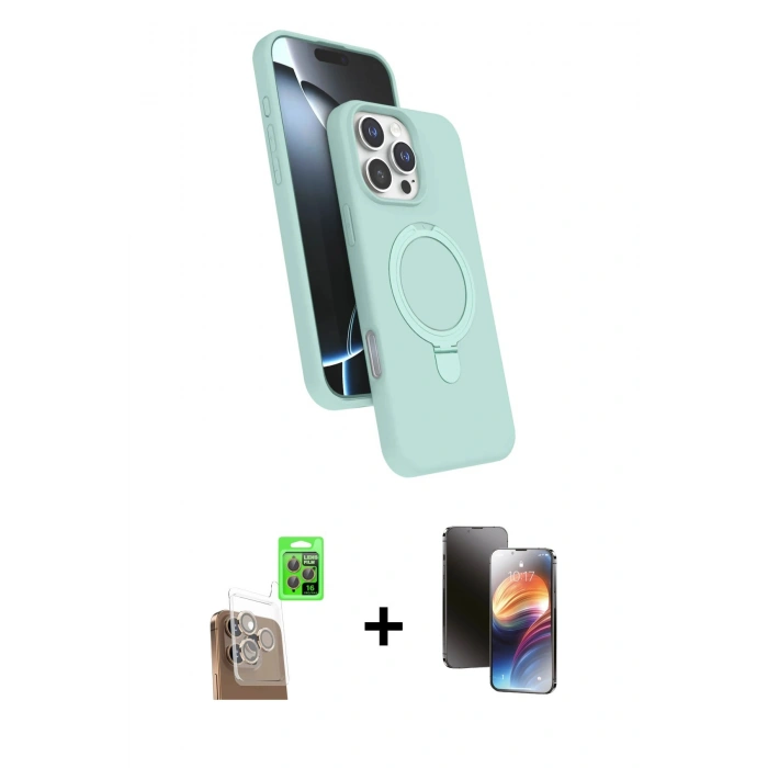 MARSİLYAN™- iPhone 16 Pro Max Kılıf İz Işık Koleksiyonu - Siyah 3D Antistatik Mat Seramik Nano Ekran Koruyucu + Raze Metal Kamera Lens - CLTM