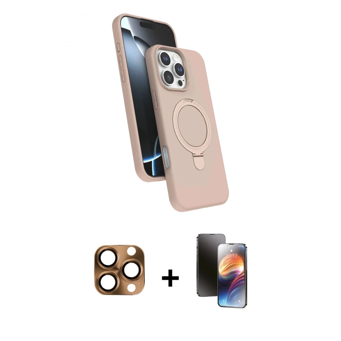 MARSİLYAN™- iPhone 16 Pro Max Kılıf İz Işık Koleksiyonu - Siyah 3D Antistatik Mat Seramik Nano Ekran Koruyucu + Pers Alüminyum Kamera Lens - CLTM